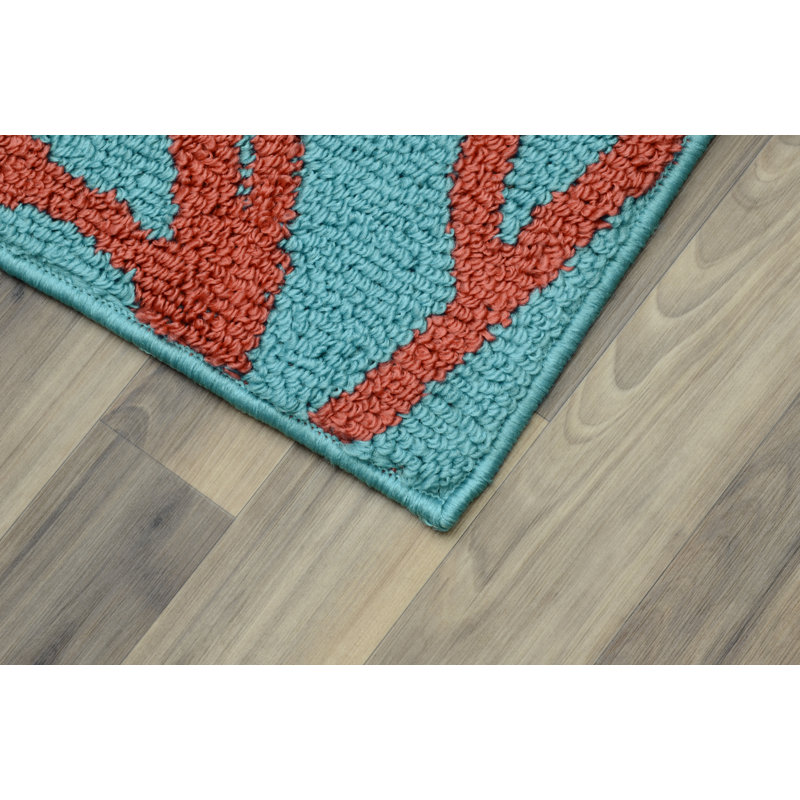 Beachcrest Home Providencia Sea Coral Teal Area Rug & Reviews Wayfair